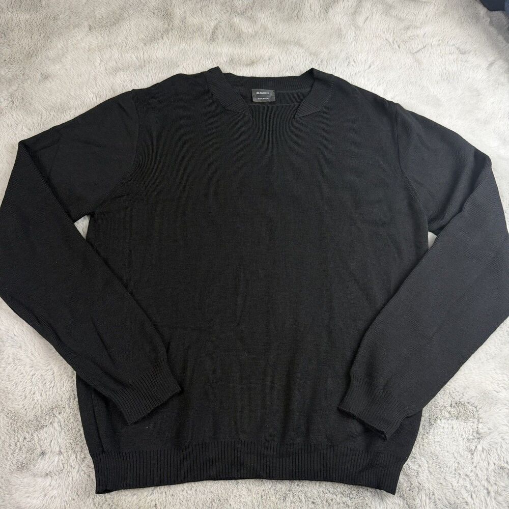 Jil Sander Distinct V-Neck Collar Sweater Wool Made in Italy EU52 Men’s Luxury